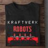 Kraftwerk Группа The Robots Концерт Короткий рукав Черный Все размеры OM352 Унисекс Футболка