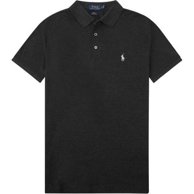 Мужская рубашка поло Polo из сетчатой ткани с принтом и вышивкой, топы, черная, MNPOKNI1N820720-001