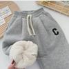 Boys' 2023 Winter Velvet & Thickened Sweatpants: Casual, Warm C-Type Pants for Children