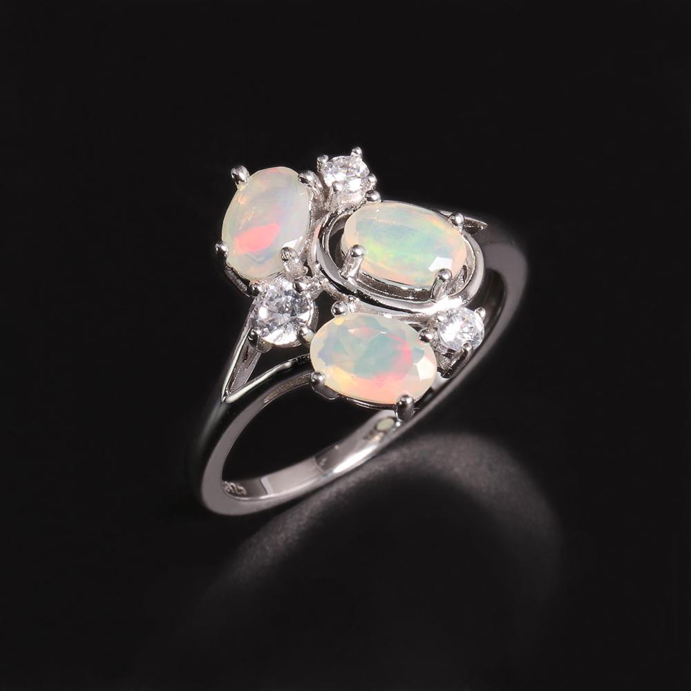 Элегантные ювелирные изделия из серебра 925 пробы с натуральным опалом, камнем, рожденным в октябре, в комплекте с серьгами для женщин и девочек, в подарок на банкет и день рождения