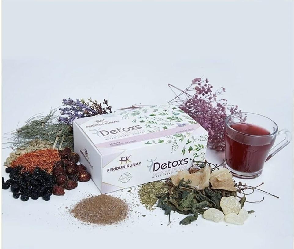 Детокс, смешанный травяной порошок, смешанный травяной чай, 30 x 5 штук в упаковке. Детокс-чай, травяная смесь. Здоровый образ жизни, эффективное сжигание жира.