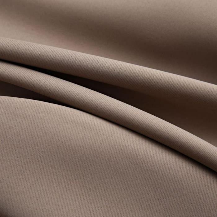 Rideau occultant - vidaXL - Taupe - 290x245 cm - Anneaux en métal - Polyester lavable