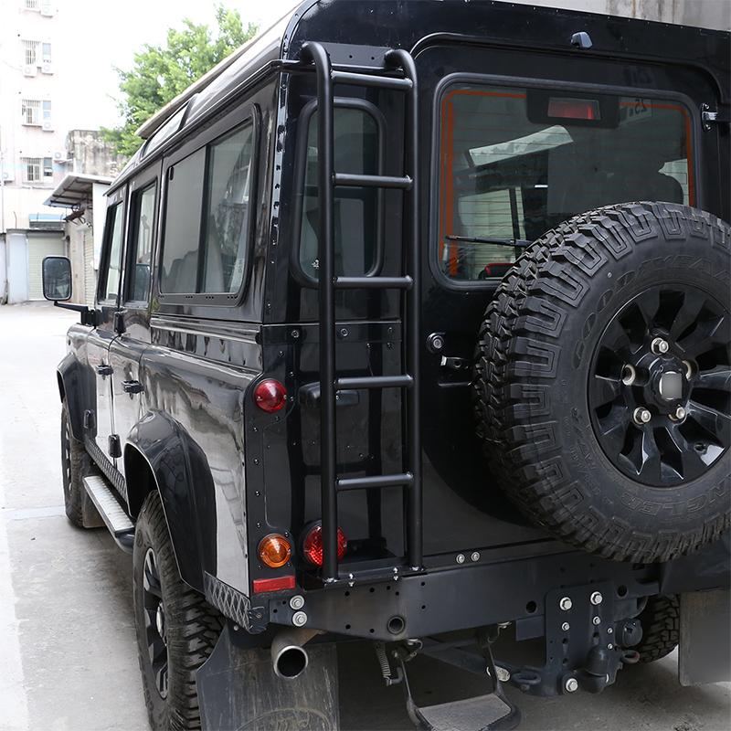 Для Land Rover Defend 90 110 130 2004-2019 Черная Алюминиевая Задняя Дверь Багажника Лестница Внешние Аксессуары для Восхождения