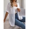 HNXC Summer Hollowed-out Short-sleeved Knitted Cardigan for Vacation Sun Protection Women's Wear