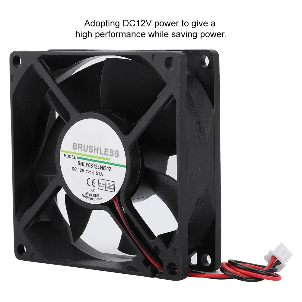 SHLF0812LHE-12 DC12V 0.51A 8CM 2Pin Охлаждающий вентилятор с большим объемом воздуха