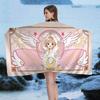 Аниме Cardcaptor Sakura Микрофибра Печатное Пляжное Полотенце Горный Туризм Йога Пляж Плавание Бег Впитывающее Мягкое Полотенце