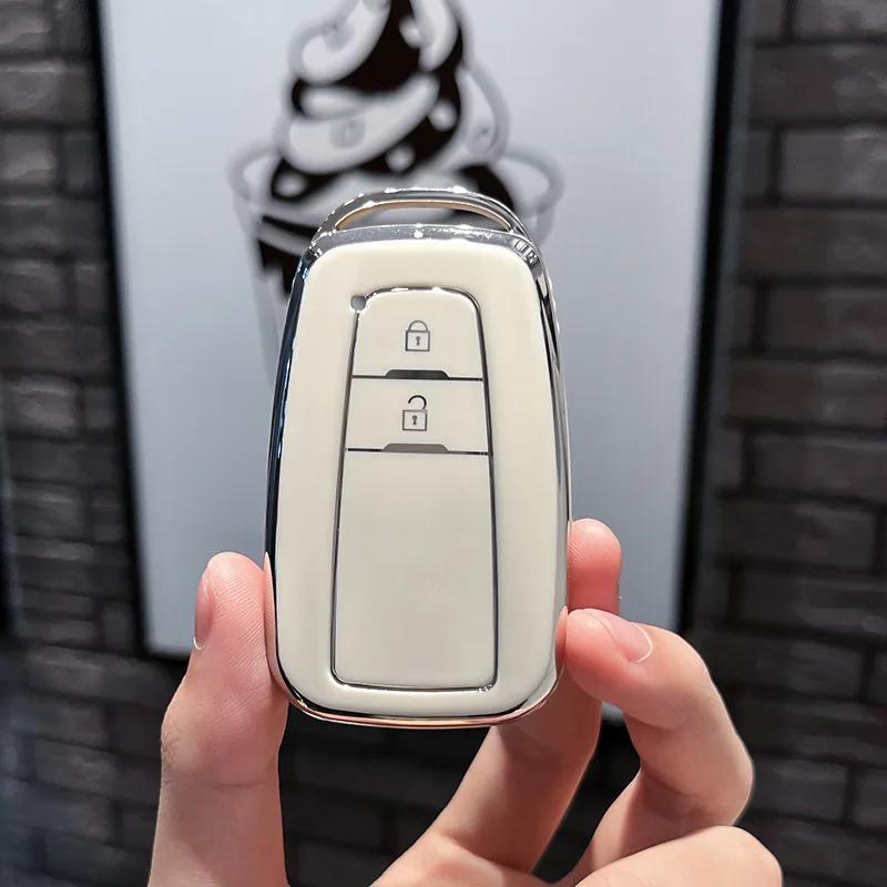 Fashion TPU Car Key Case Full Cover Shell for Toyota Prius Camry Corolla CHR C-HR RAV4 Land Cruiser Prado Keychain Accessories