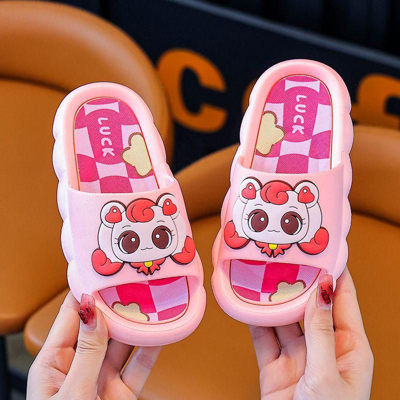 Meng Ke Girls' Summer Slippers - Cute, Non-Slip, Soft Sole for Parent-Child Beach & Home Bathing