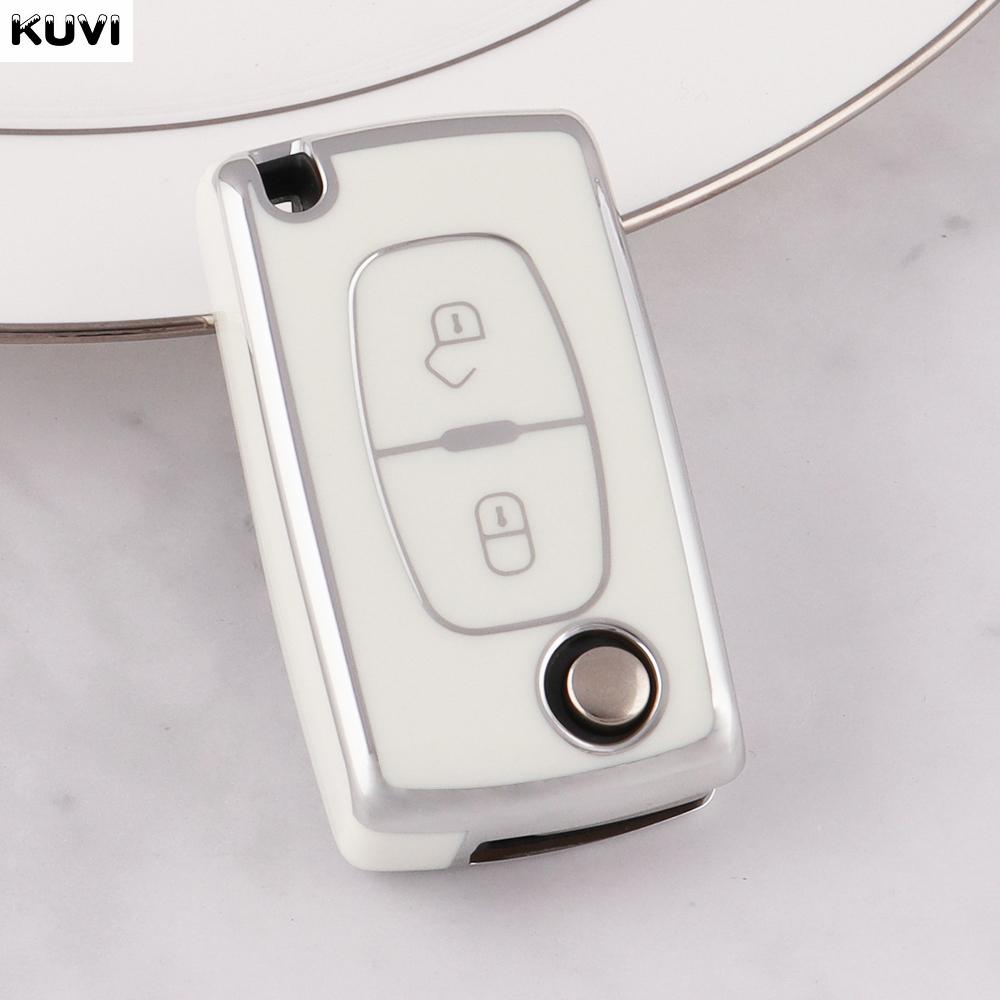 TPU Чехол-книжка для брелока автомобиля Citroen C2 C3 C4 C5 C6 Xsara Berlingo Для Peugeot 207 307 308 407 607 807 Защитный чехол для брелока
