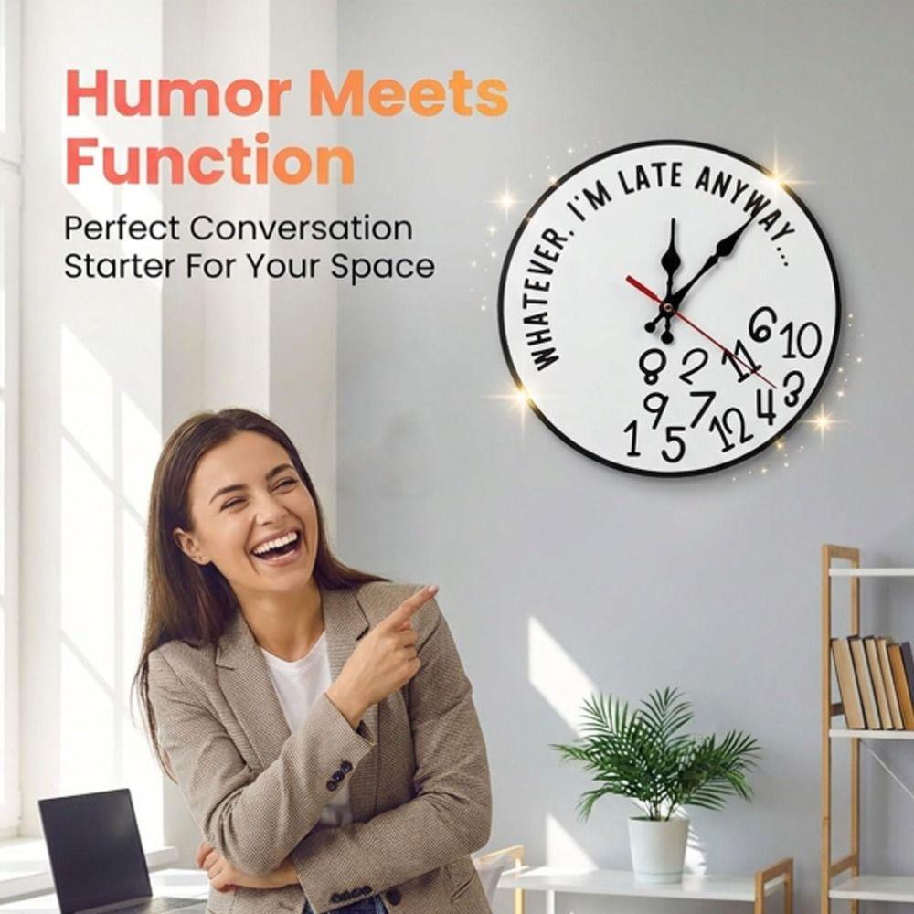 Analog Display Round Wall Clock Non-Ticking Design Non-Ticking Wall Clock Kitchen Clock