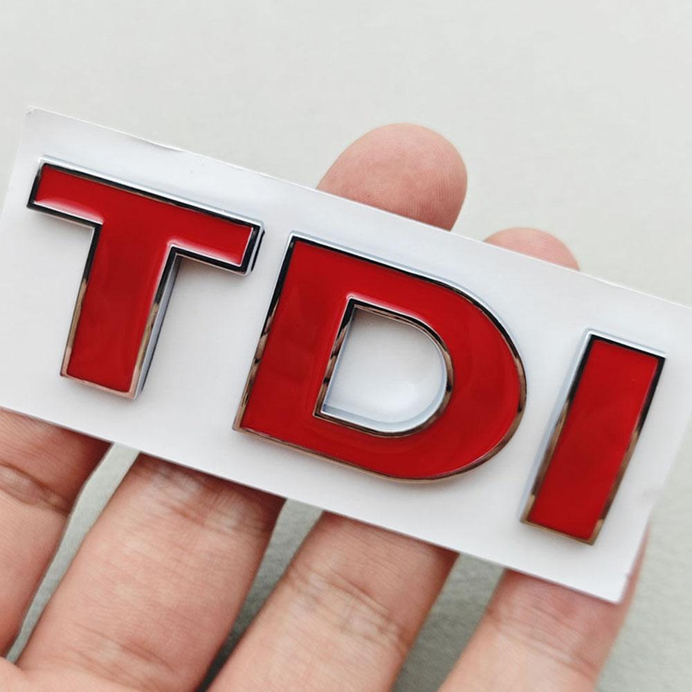 VEMZG1 3D ABS Black Logo TDI Emblem Car Trunk Badge For VW Passat Jetta Touareg Tiguan Touran Golf 4 5 6 Caddy TDI Sticker Accessories