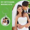 Набор брелоков для ключей с фоторамкой из 50 штук, прозрачные акриловые брелоки для ключей с фоторамкой, круглые брелоки с пустой вставкой для фото для DIY-крафта
