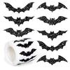 500 Pcs Halloween Bat Sticker Rolls Sparkly Pink Black Bat Decals Reusable Laptop Stickers for Coloring Book Scrapbook Envelope Journal Decor
