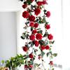 180cm Artificial Rose Flower Ivy Vine String Home Wedding Hanging Decoration Christmas Ornament