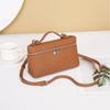 Genuine Leather Women's Bag Niche Style Portable Lunch Box Bag Simple Top Layer Cowhide Single Shoulder Crossbody Small Bag