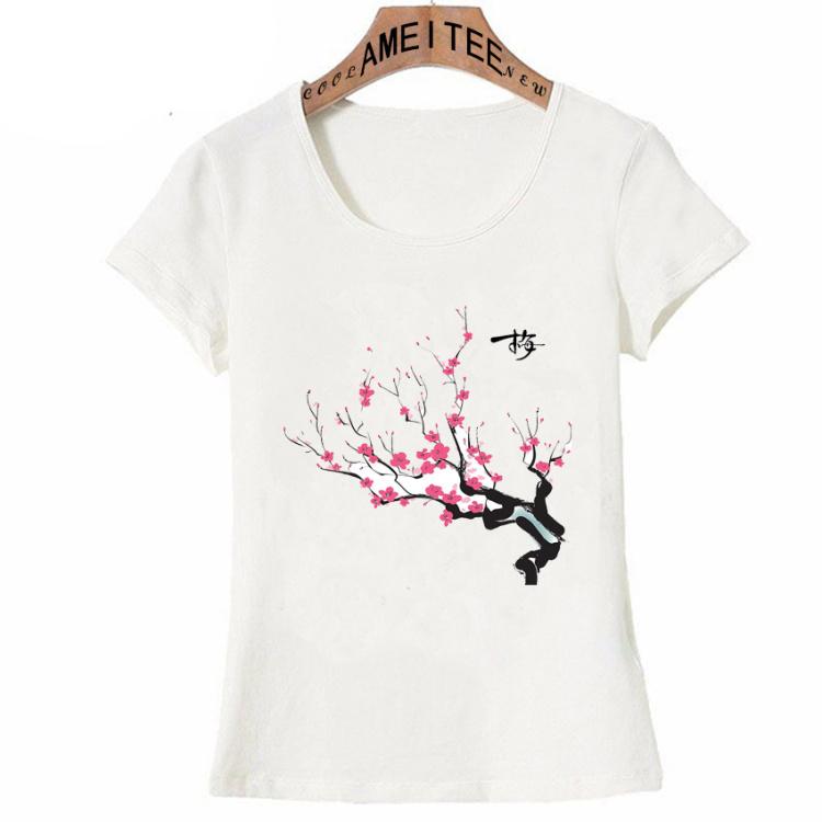 Футболка с принтом Cherry Blossom, летняя модная женская футболка в японском стиле, повседневные топы для девочек