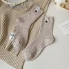 Button Label Mid-Tube Socks Middle Tube Snow Boot Socks Fashion Knitted Socks