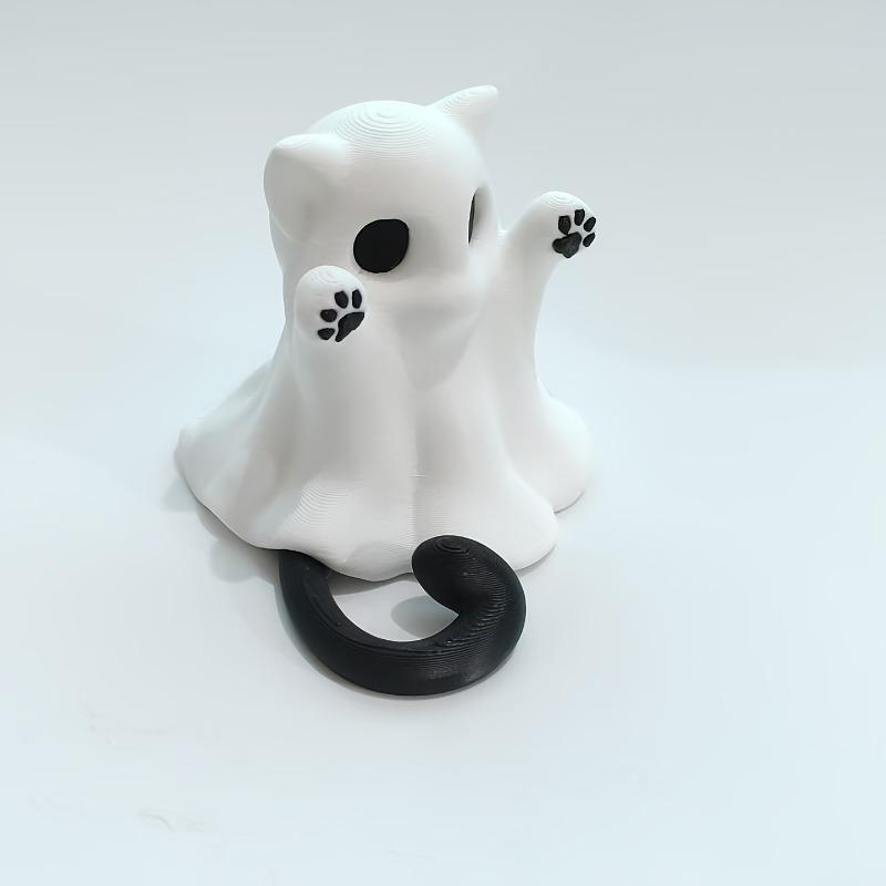 Modern 3D Printing Halloween Ghost Ornaments, No Need For Electricity, Cat Ghost Shaped Fun Toy Ornaments