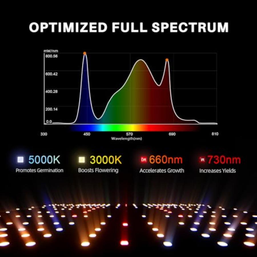 SF2000 200 Вт светодиодная лампа для выращивания растений в помещении Обновленные светодиоды высокой эффективности Диммируемый Полный спектр Высокий PPFD Глубокое проникновение для