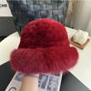 Женская зимняя теплая шапка из натурального меха кролика Рекс, элегантные женские шапки-бомберы, модные шапки из натурального меха лисы, вязаные шапки-бини