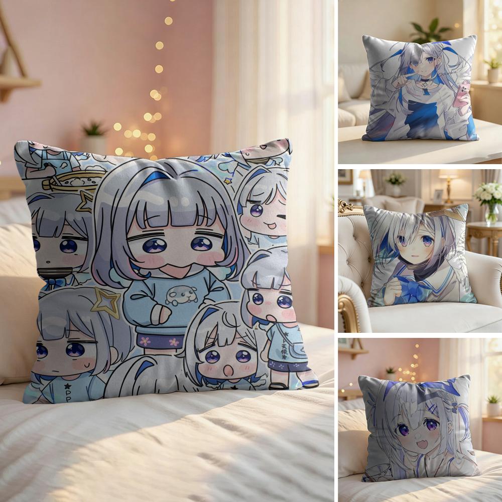 Amane KanataS Cute Cushion Cover Silky Short Plush Invisible Zipper Dustproof Sofa Pillow Case For Home Decor
