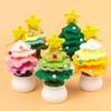Handmade Crochet Christmas Tree Desk Toys Hand Woven Knitted Xmas Tree Finished Christmas Decoration Simulation Potted Plant