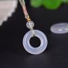 Natural Nephrite White Jade Flower Necklace Women Fine Jewelry Genuine Chinese Hetian Jade Orchid Flower Pendant Amulet Necklace