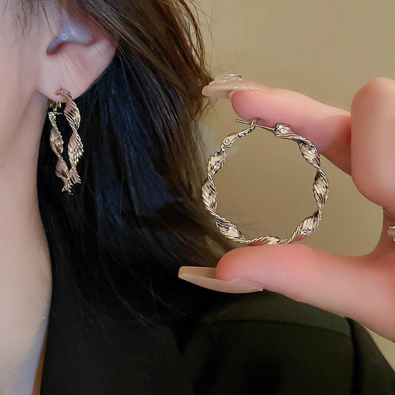 GemChic женские серьги, крутые серьги-гвоздики с иглами, геометрические круглые серьги-петли, простые серьги-петли на день рождения, Рождество, подарок
