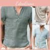 Летняя мужская футболка хенли топы повседневная свободная с V-образным вырезом с коротким рукавом пуловер футболка дышащая и удобная для повседневной носки
