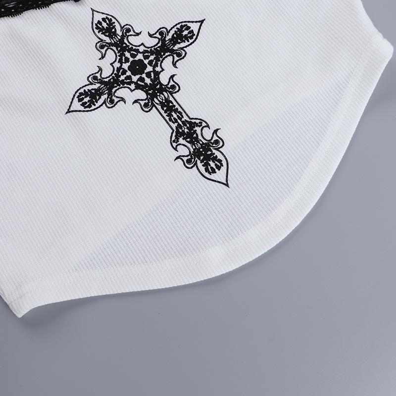 Европейский и американский летний сексуальный уличный стиль с принтом, кружевом, V-образным вырезом, топ-комбинезон, облегающий покрой