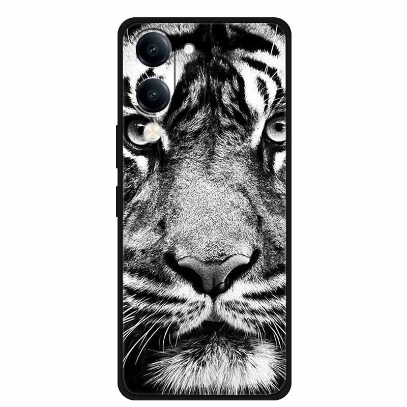 Чехол для Vivo iQOO Z10 Lite Силиконовый Черный ТПУ Funda Задняя крышка для iQOO Z10 Lite 5G I2409 Мягкий чехол Животное Coque IQOOZ10 Lite