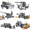 WW2 Germany Military Weapons Building Blocks Army Soldier Figure Anti-tank Gun Cannon Parts MOC Model Bricks Toys For Children