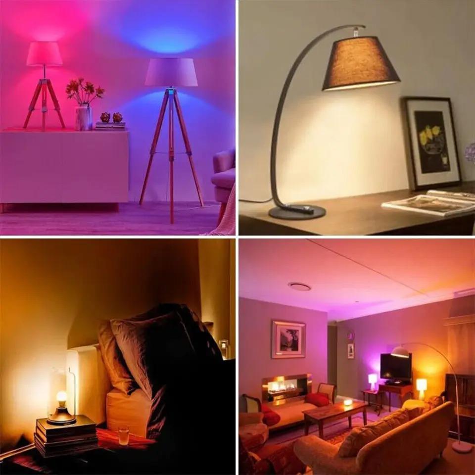 Светодиодные лампы RGB с изменяемым цветом, 9 Вт, RGB светодиодные лампы с пультом дистанционного управления, 16 цветов, многоцветная лампа, диммируемый свет для спальни, вечеринки, домашнего декора