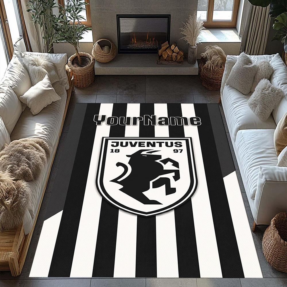 Juventus Personalized Name Floor Mat Perfect for Kitchen Playrooms Study room Dining Room Antislip Carpet Anime Office Decor
