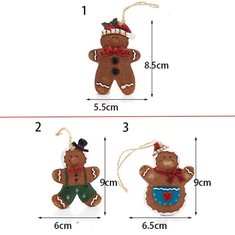 Подвесные украшения для рождественской елки, кулон в виде пряничного человечка из смолы, веселые рождественские украшения для дома, рождественские подарки Navidad Noel