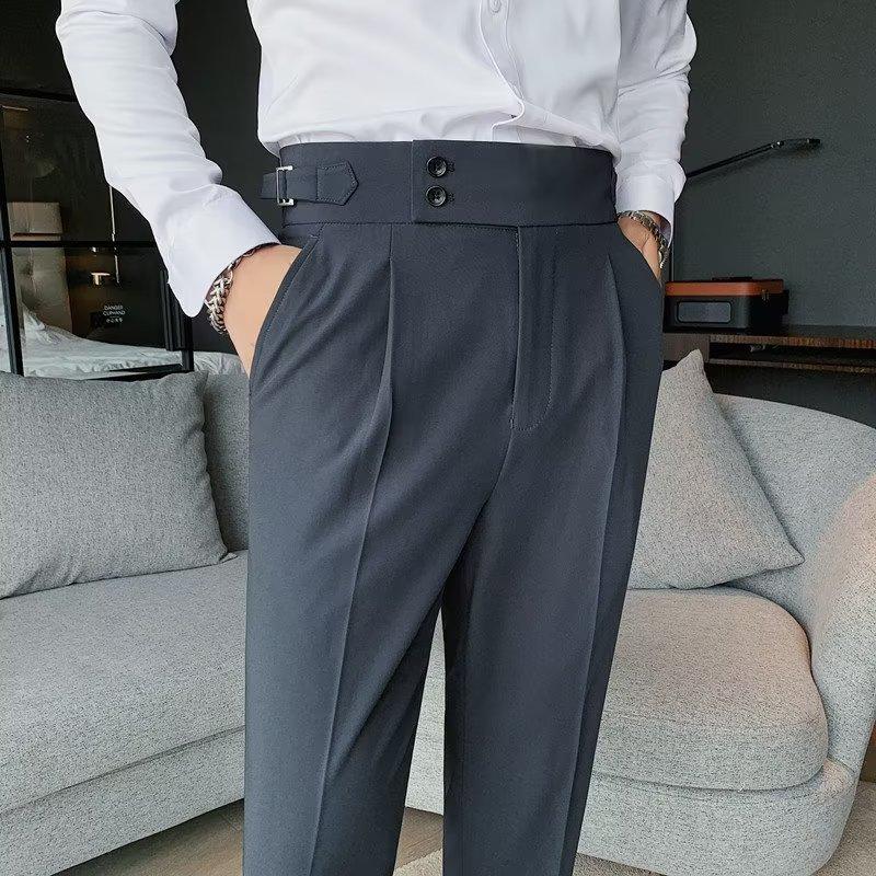 Spring Men's Suit Pants Fashion Business Casual Slim Dress Pants Men's Street Wear Social Formal Pantalon Clothing