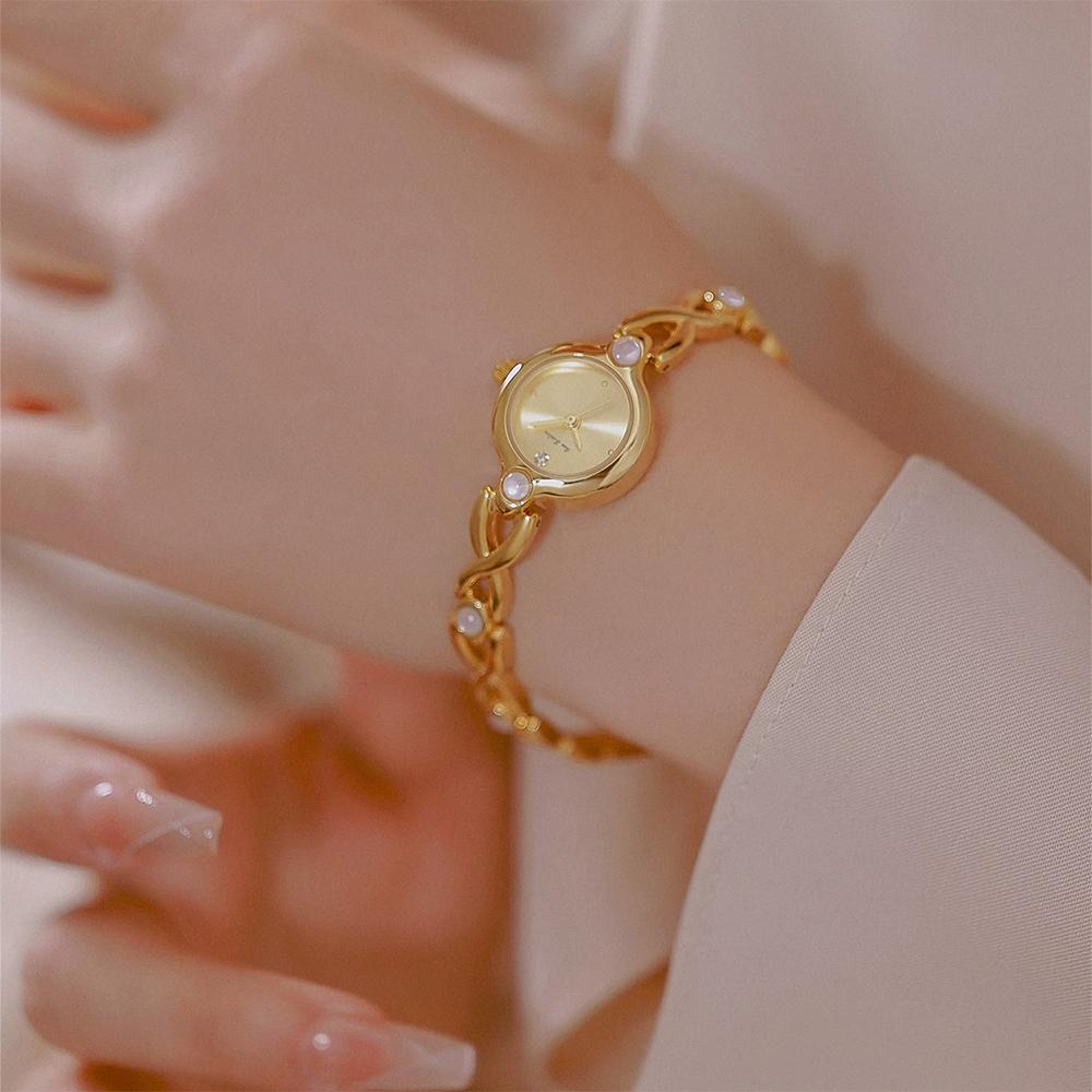 BS Bee Sister Ladies Small Gold Watch Elegant Quartz Vintage Woman Watches Luxury Waterproof Fashionable Wristwatch Gifts