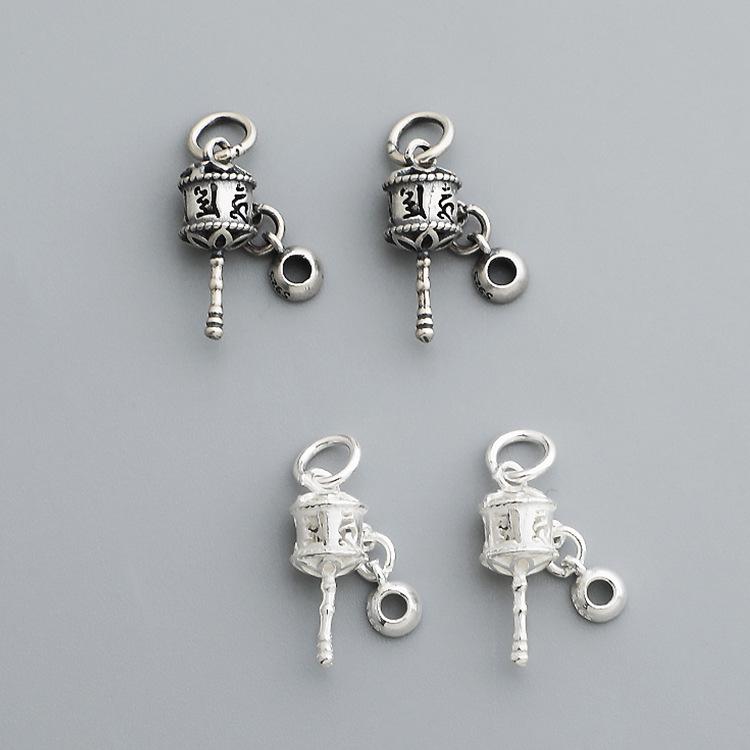 Подвеска в виде тибетского молитвенного барабана из стерлингового серебра S925 - ювелирный аксессуар в виде мантры из шести слов