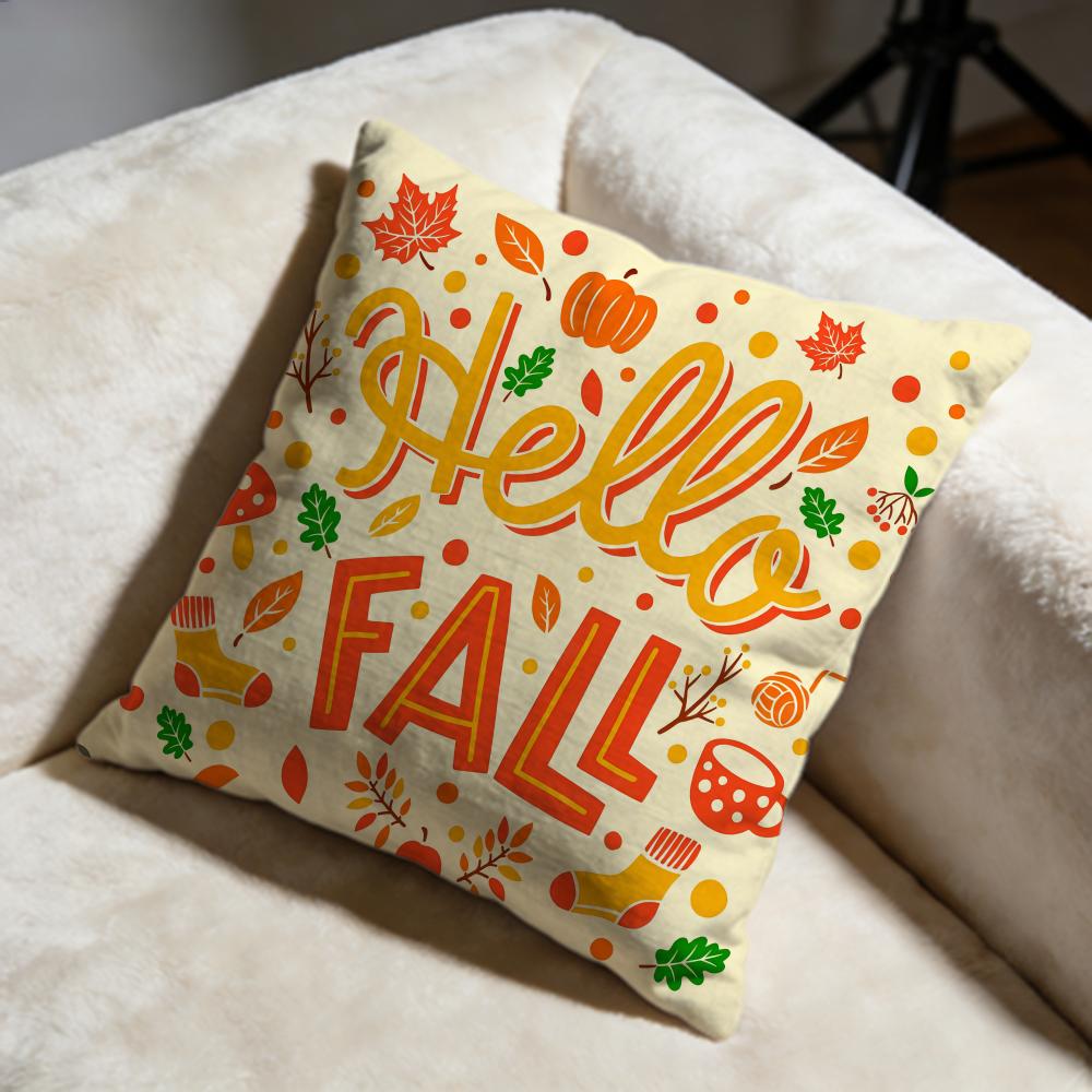 Maple Leaf Vintage Print Cushion Cover Soft Decorative Pillow Case Suitable for Bedroom Sofa Car Travel Use