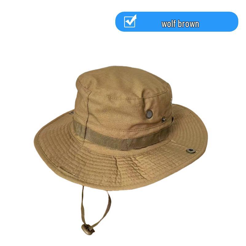 Camouflage Adjustable Outdoor Sun Hat with Chin Strap and Customizable Logo