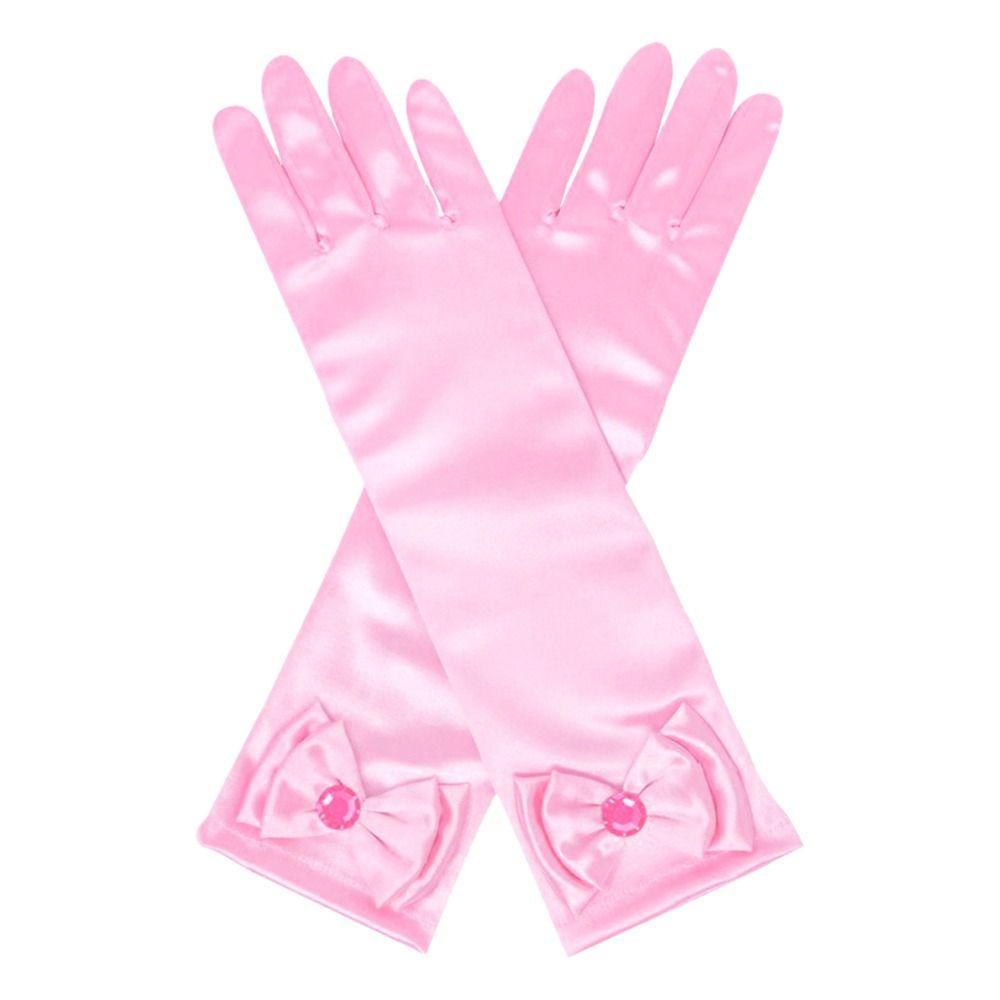 Wear Satin Sequins Stage Gloves Full Finger Mittens Princess Skirt Accessories Children Long Gloves