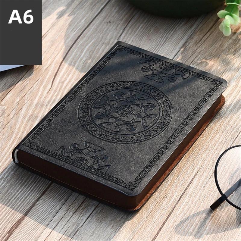 A6 Retro Style Pocket Type Mini Notebook Cute Compact Portable Hard Shell PU Leather Note Book School Supplies Office Diary