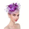 Elegant Fascinator Hat Tea Party Hat Flower Shaped Ornament Headwear With Mesh Women Hair Accessories