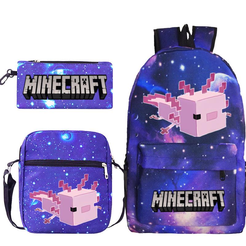 Школьная сумка для детей с принтом Minecraft, сумка через плечо, пенал для канцелярии, набор рюкзаков для студентов