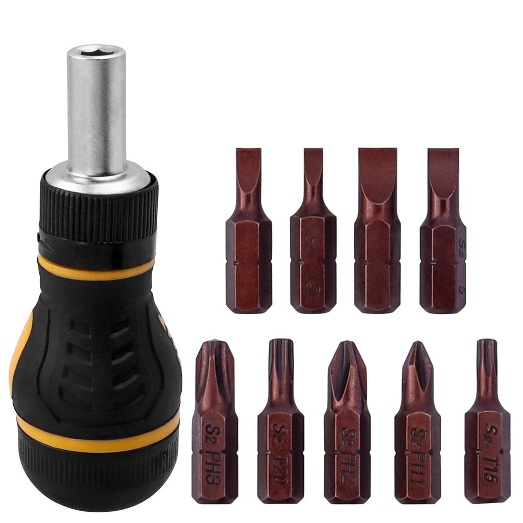 Bestgle Храповая отвертка Сменная 25 мм Быстросъемная Короткая Прецизионная Мини Автомобильная DIY Набор инструментов для ремонта Мебели Легкая установка