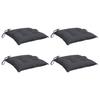 VidaXL Set of 4 Chair Cushions, Seat Pad with Tie Strings, Waterproof Outdoor Cushion, Anthracite 361451