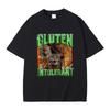 Gluten in Tolerant Cat Funny Meme Print T-shirt Male Fashion Oversized Streetwear Men Women Casual Cozy Pure Short Sleeve Y2K