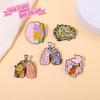 Viscera Enamel Pins Custom Heart Brain Lung Uterus Rib Cage Brooches Lapel Badges Organ Jewelry Gift for Students Friends
