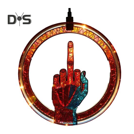 Подвесное украшение в виде ловца солнца с металлической цепью, цветная расписанная вручную стеклянная панель, декоративный аксессуар для ловли света