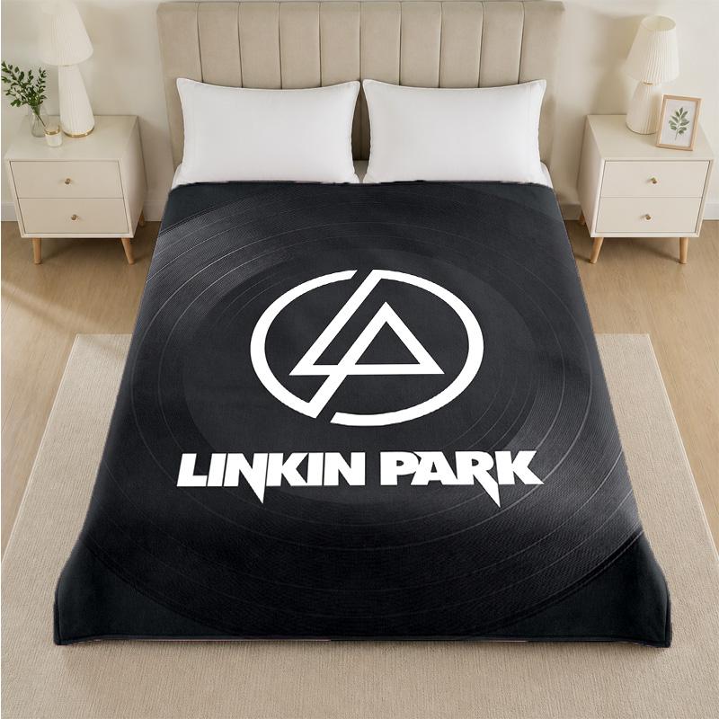 Linkin Park Print Flannel Blanket Cozy Lightweight Plush Throw Blanket For Bed Sofa Household Use